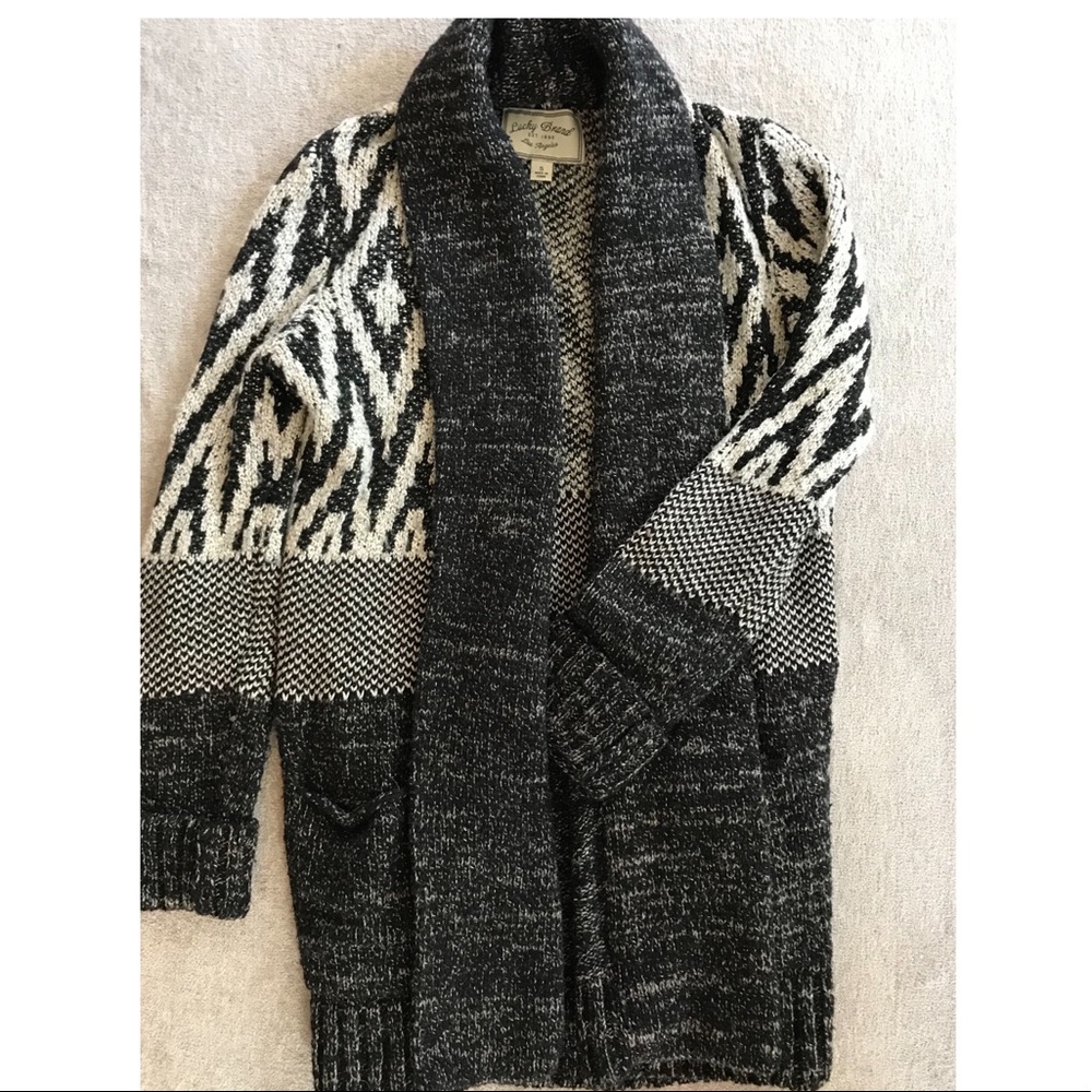 Lucky Brand Multi Pattern Open Cardigan